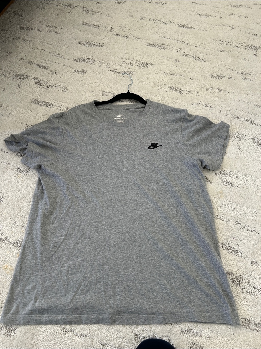 Nike Gray Short Sleeve Dri-FIT Tee with Black Logo
